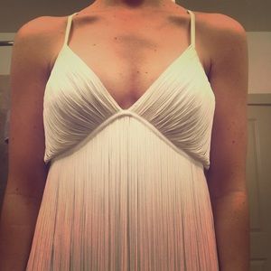 ALL FRINGE fun short white dress